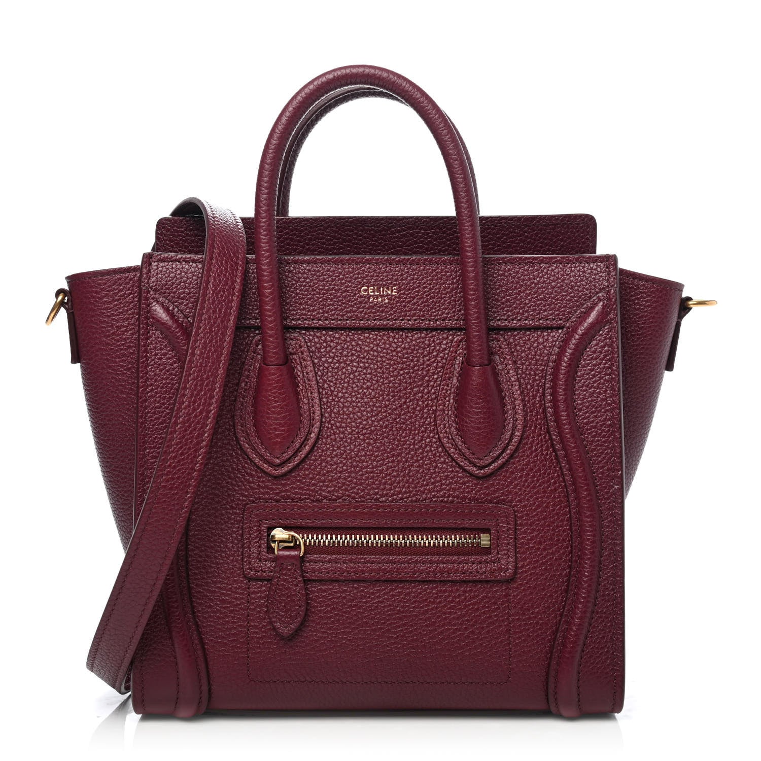 Celine Drummed Calfskin Nano Luggage Acai 1 of 4
