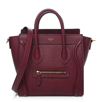 Celine Drummed Calfskin Nano Luggage Acai 1 of 4