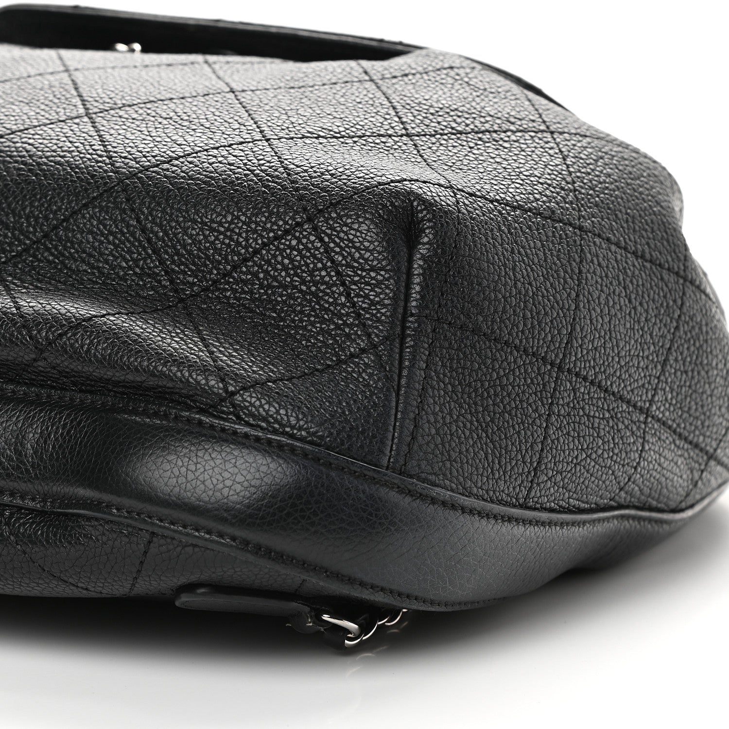 Chanel Grained Calfskin Stitched Flap Drawstring Backpack Black 8 of 10