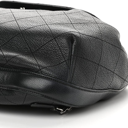 Chanel Grained Calfskin Stitched Flap Drawstring Backpack Black 8 of 10