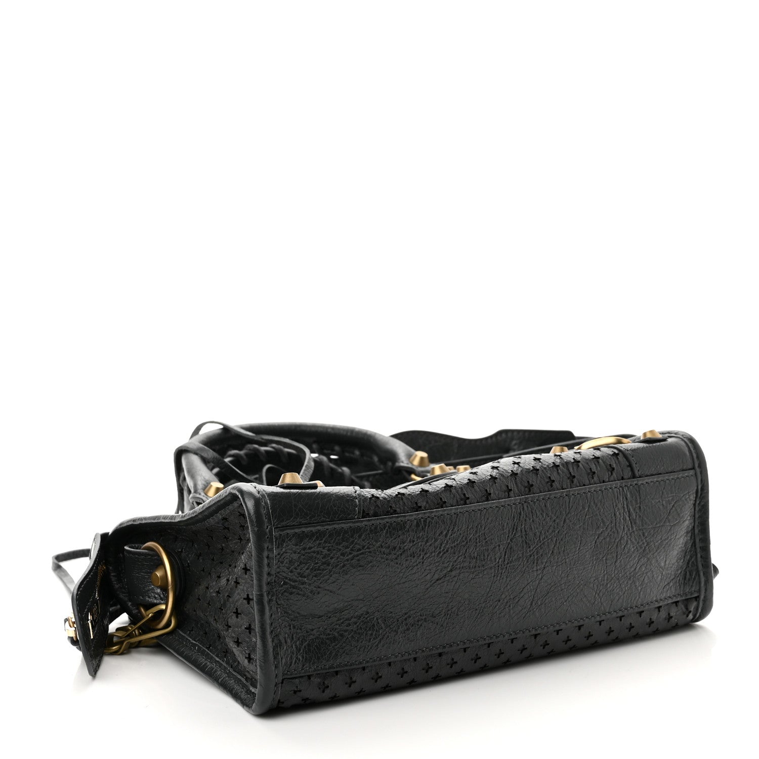 Balenciaga Agneau Stadio Laser Cut Cross Classic Gold Hardware Mini City Anthracite 4 of 10