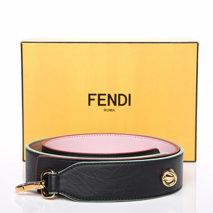 Fendi Vitello Dolce Tri-Color Buttoned Strap You Black Peonia Cuoio 5 of 5