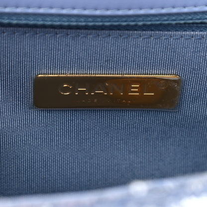 Chanel Sequin Quilted Medium Chanel 19 Flap Light Blue 6 of 10