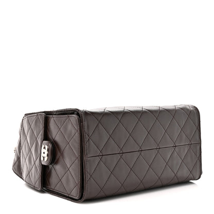 Chanel Shiny Crumpled Calfskin Quilted Small Chanel 25 Handbag Dark Brown 3 of 9