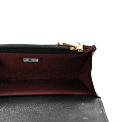 Chanel Caviar Quilted Flap Card Holder Wallet Black 5 of 9
