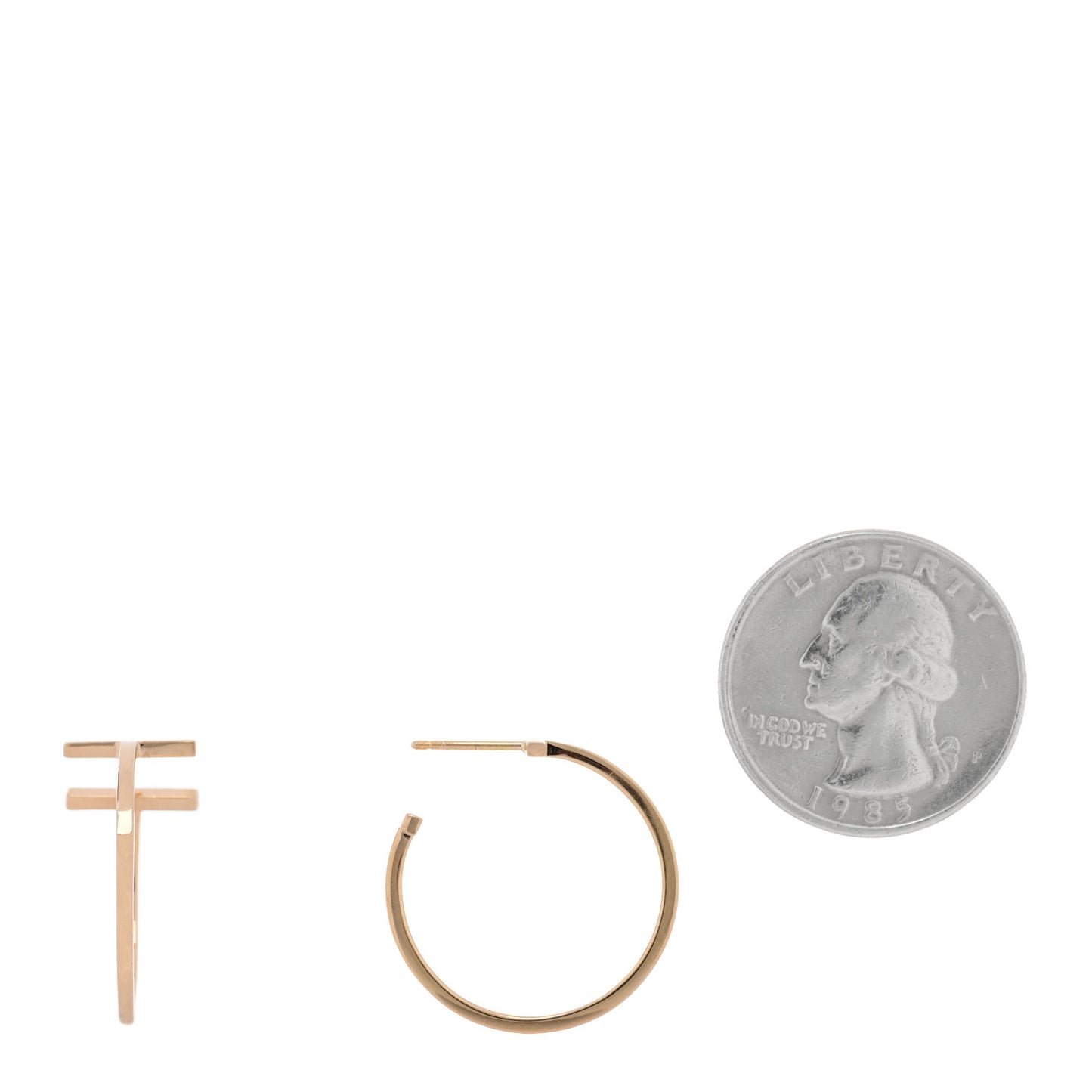 18K Rose Gold Medium T Wire Hoop Earrings