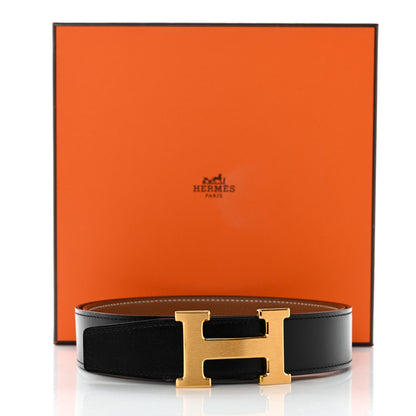 Hermes Box Togo 32mm H Belt 85 Black Gold 8 of 8