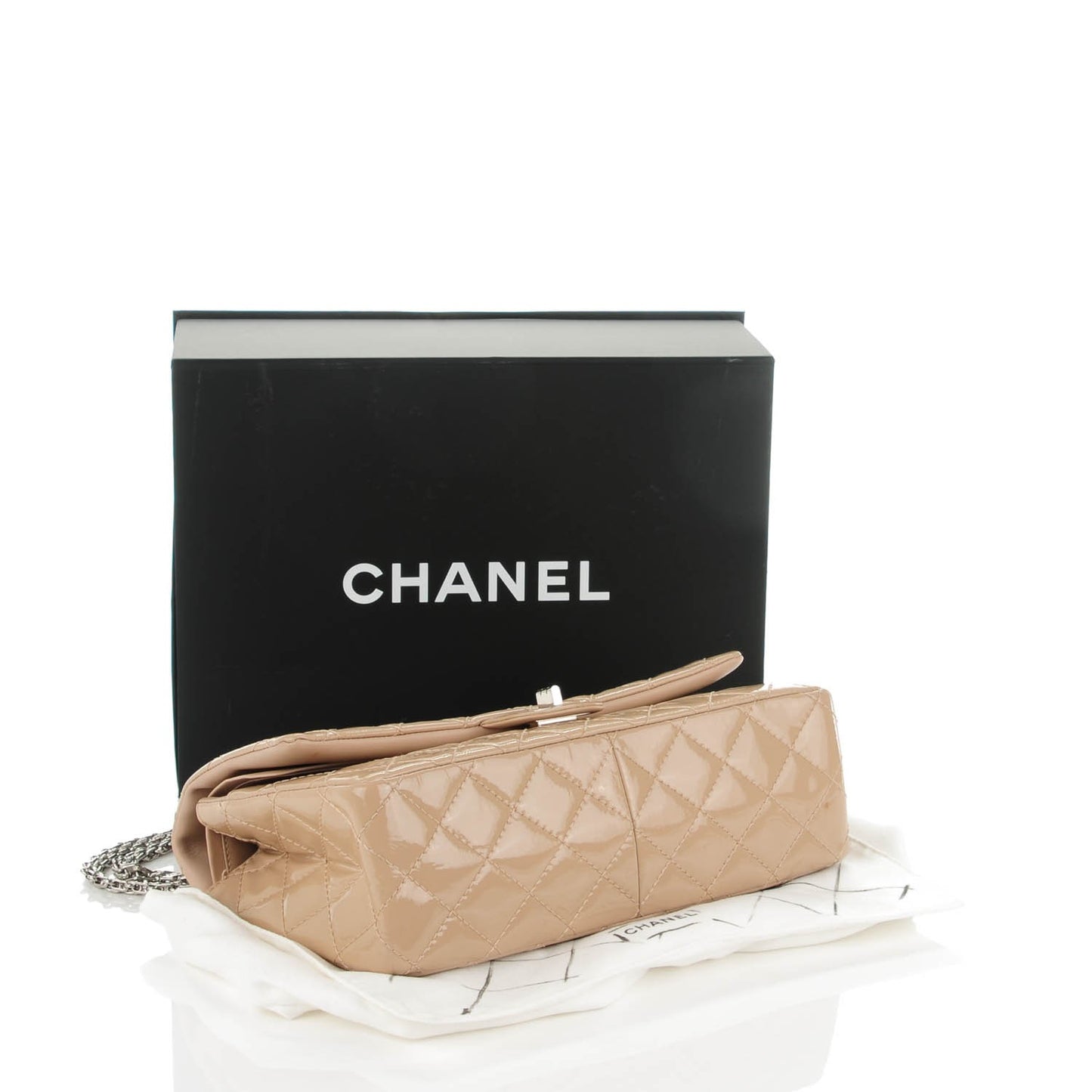 Patent Quilted 2.55 Reissue 226 Flap Beige