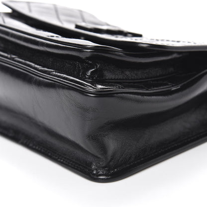 Saint Laurent Crinkled Calfskin Matelasse Monogram Baby Niki Chain Satchel Black 7 of 15
