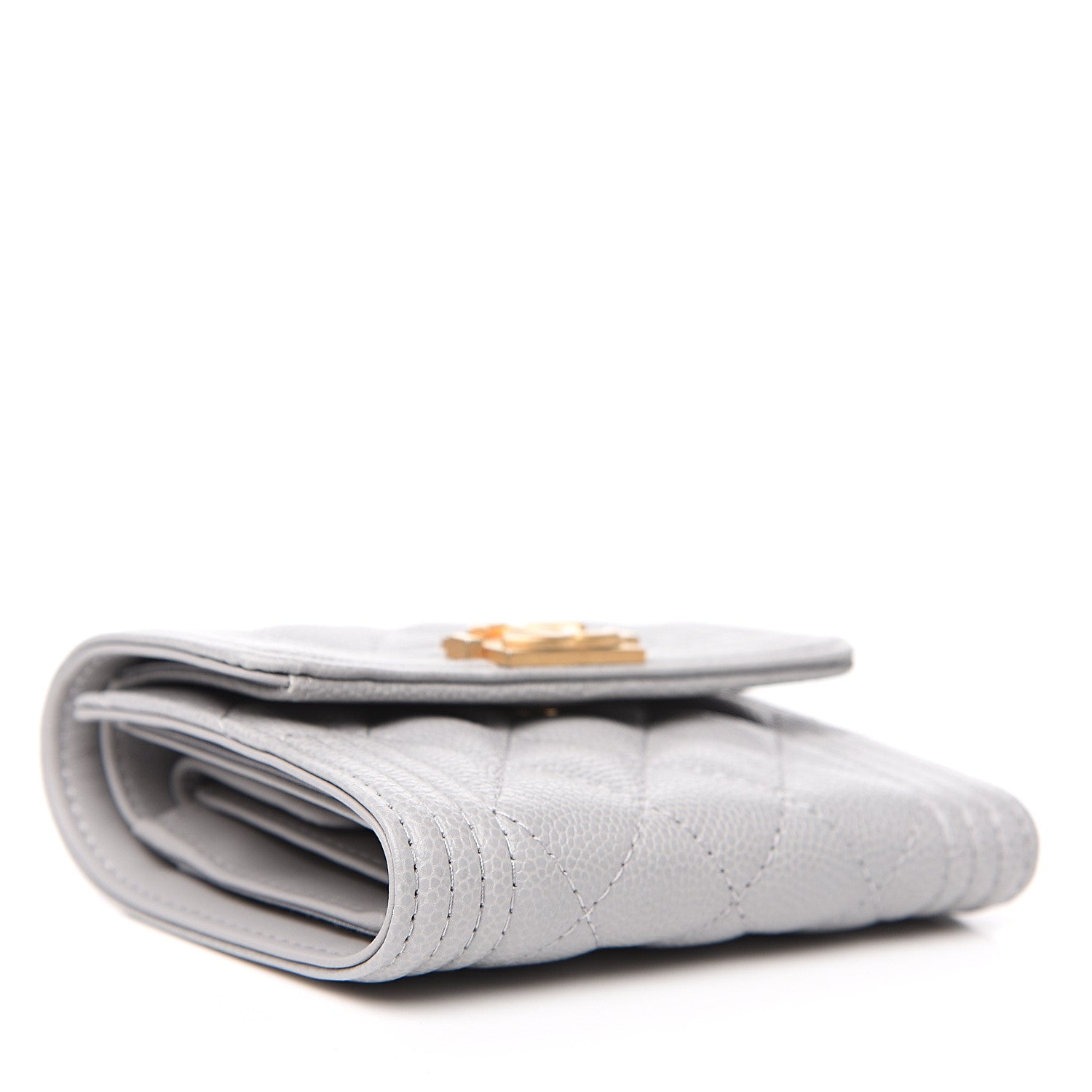 Chanel Caviar Quilted Small Boy Flap Wallet Grey 3 of 7