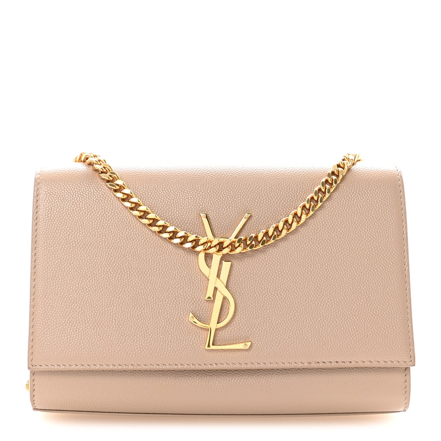 Saint Laurent Grain De Poudre Small Monogram Kate Satchel Dark Beige 1 of 10