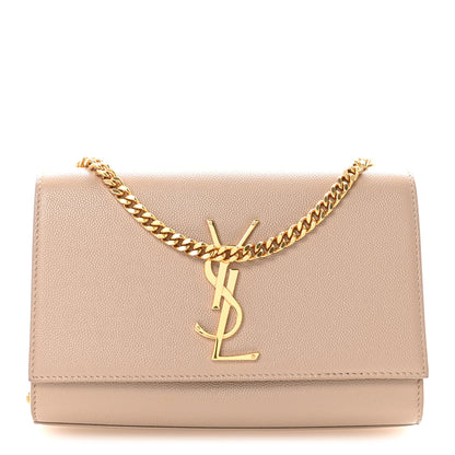 Saint Laurent Grain De Poudre Small Monogram Kate Satchel Dark Beige 1 of 10