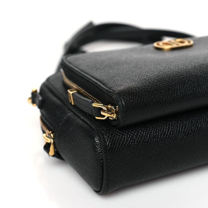 Christian Dior Grained Calfskin Caro Double Pouch Black 8 of 9