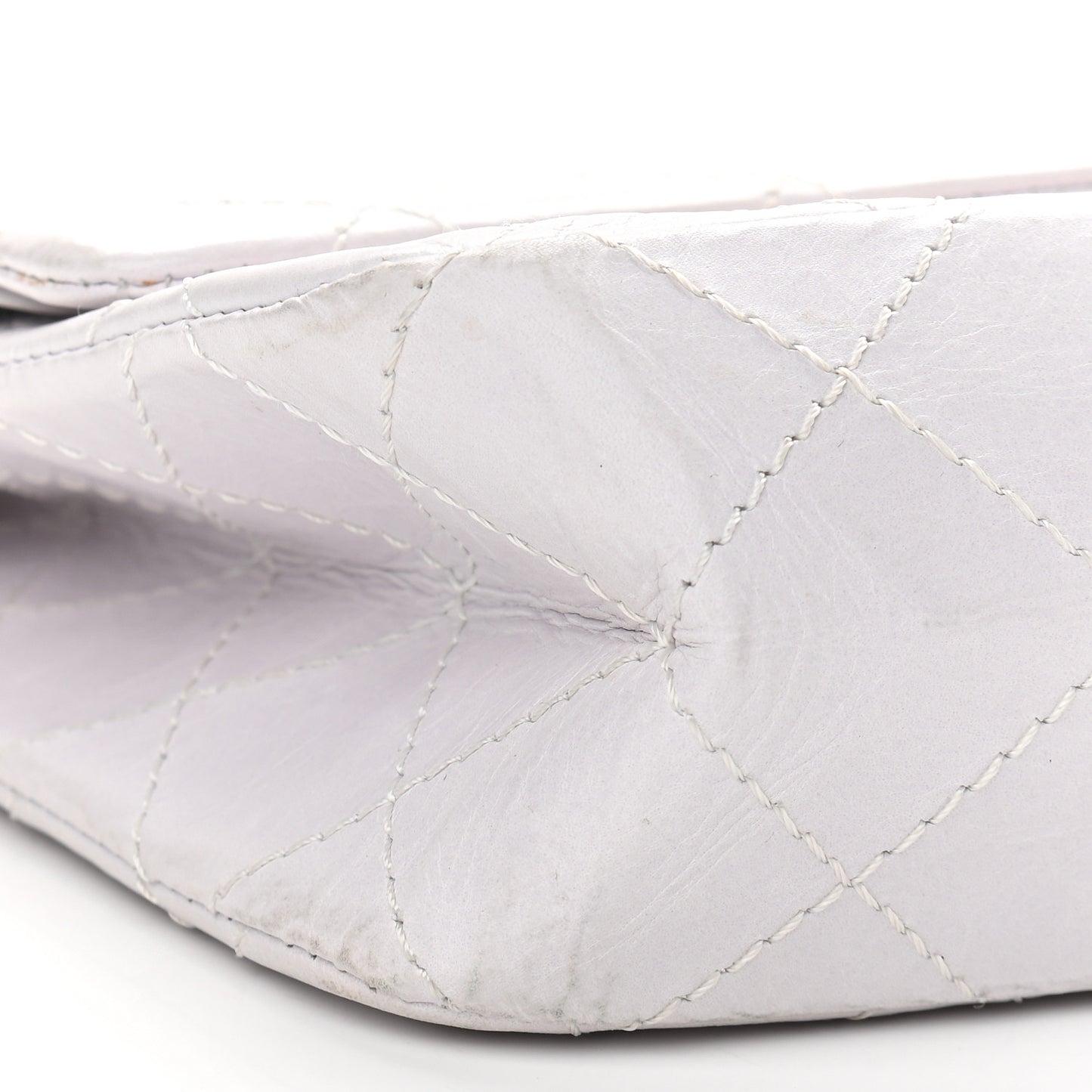 Aged Calfskin Quilted 50th Anniversary 2.55 Reissue 227 Flap White