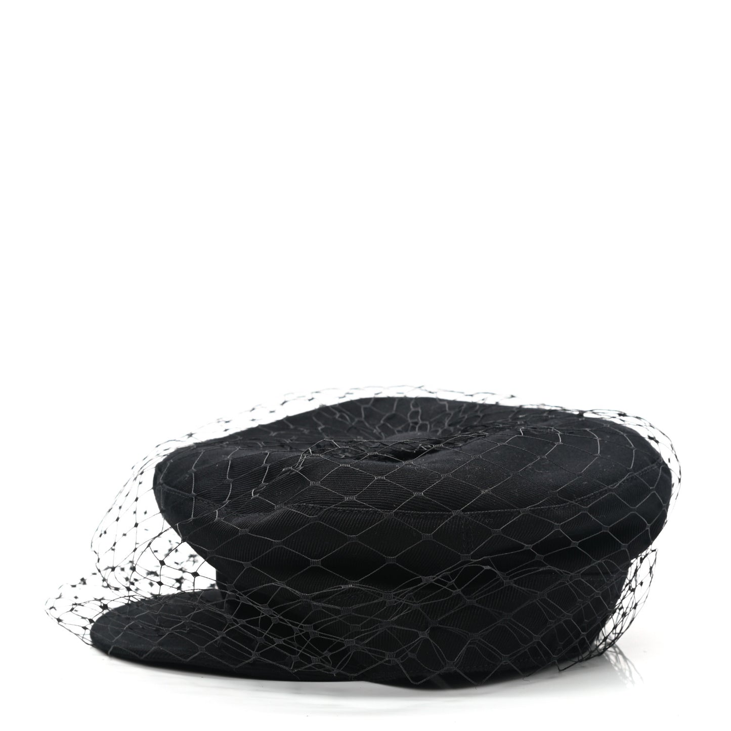 Cotton Canvas Arty Cap with Veil 58 Black