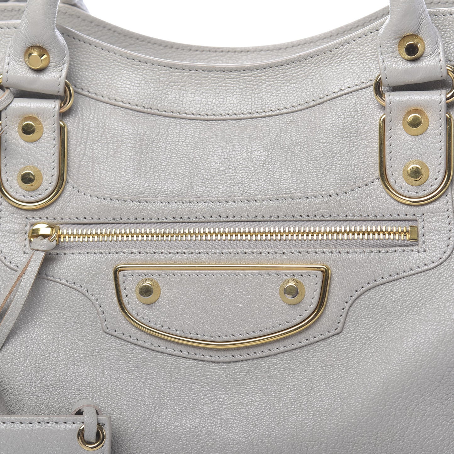 Chevre Gold Metallic Edge Hardware City Gris Glace
