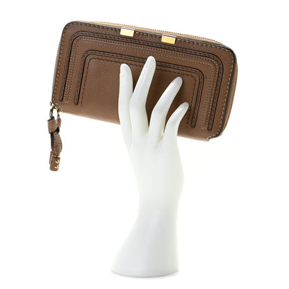 Chloe Grained Calfskin Marcie Long Zip Around Wallet Nut 2 of 13