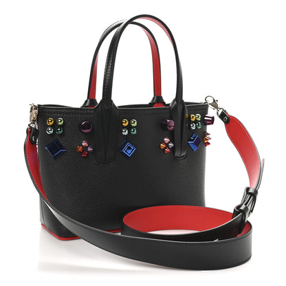 Christian Louboutin Calfskin Embellished Mini East West Cabata Tote Black 3 of 10