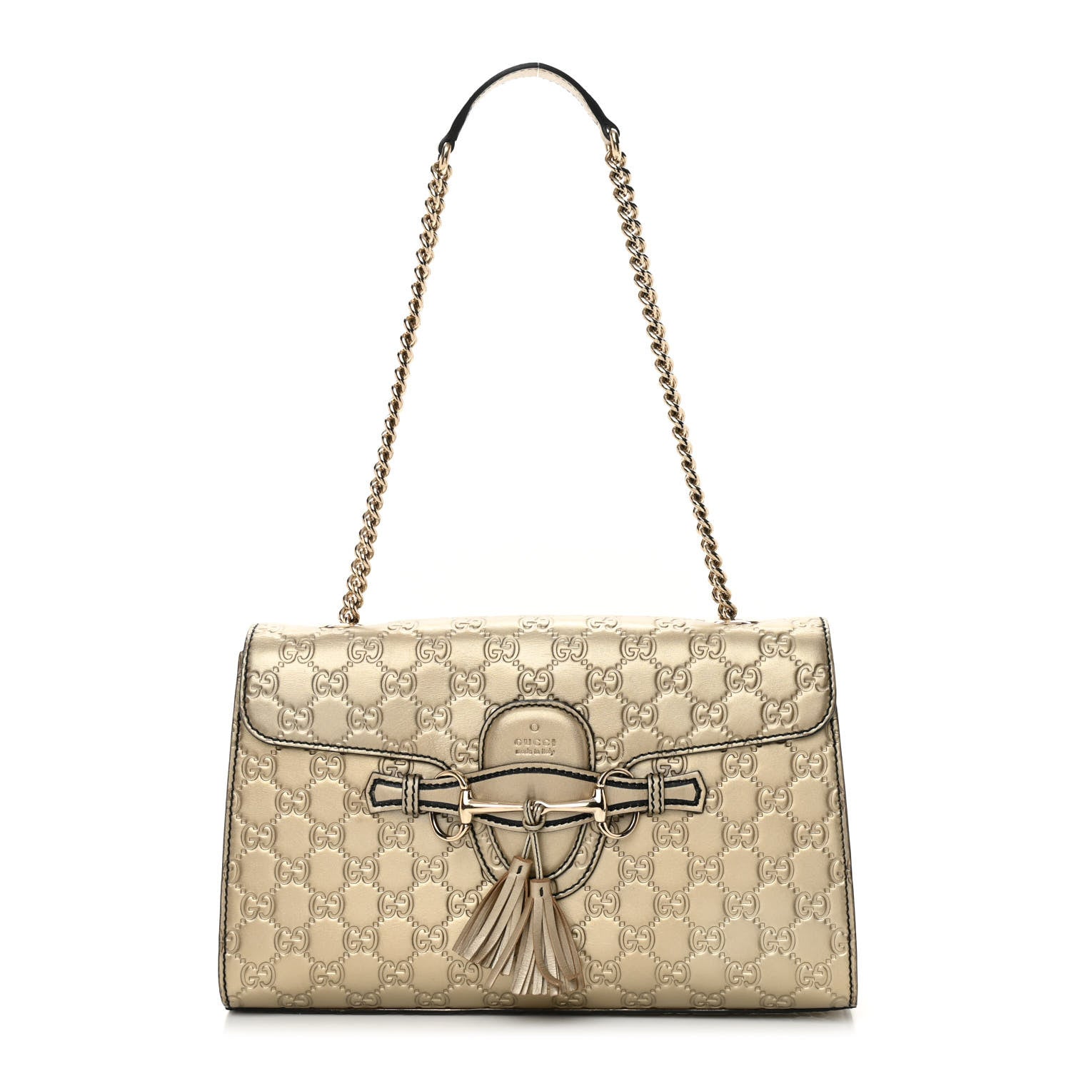 Gucci Guccissima Medium Emily Chain Shoulder Bag Gold 1 of 10