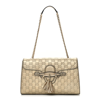 Gucci Guccissima Medium Emily Chain Shoulder Bag Gold 1 of 10