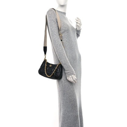 Gucci Calfskin GG Matelasse Chain Handbag Black Natural 2 of 11