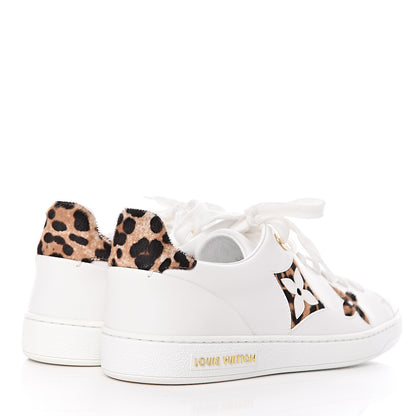 Louis Vuitton Calfskin Calf Hair Monogram Giant Jungle Frontrow Sneakers 37.5 White 4 of 9