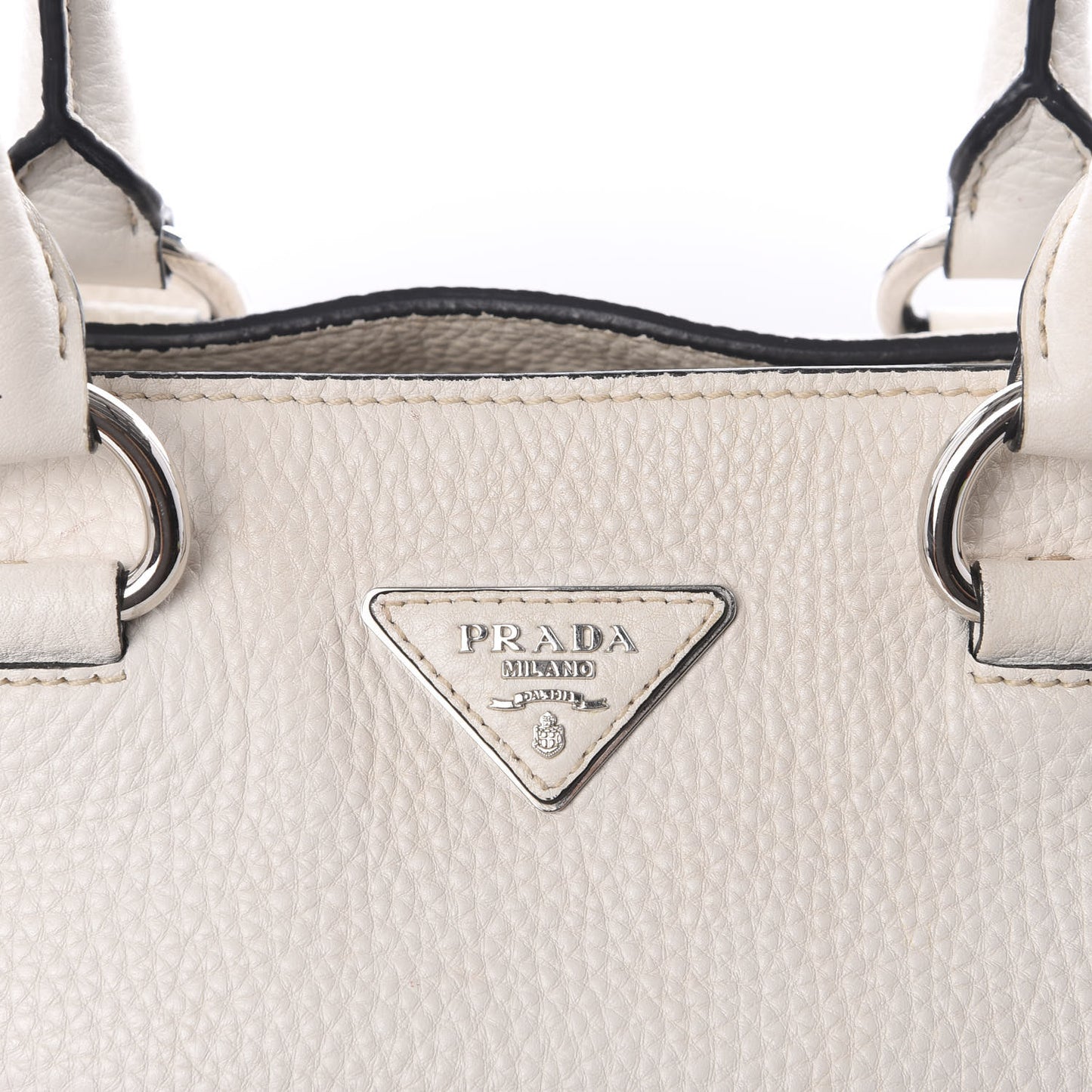 Vitello Daino Top Handle Tote Bianco