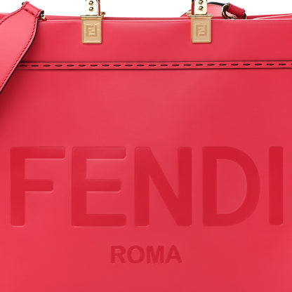 Fendi Vitello King Plexiglass Logo Embossed Medium Fendi Sunshine Shopper Tote Lampone 8 of 10