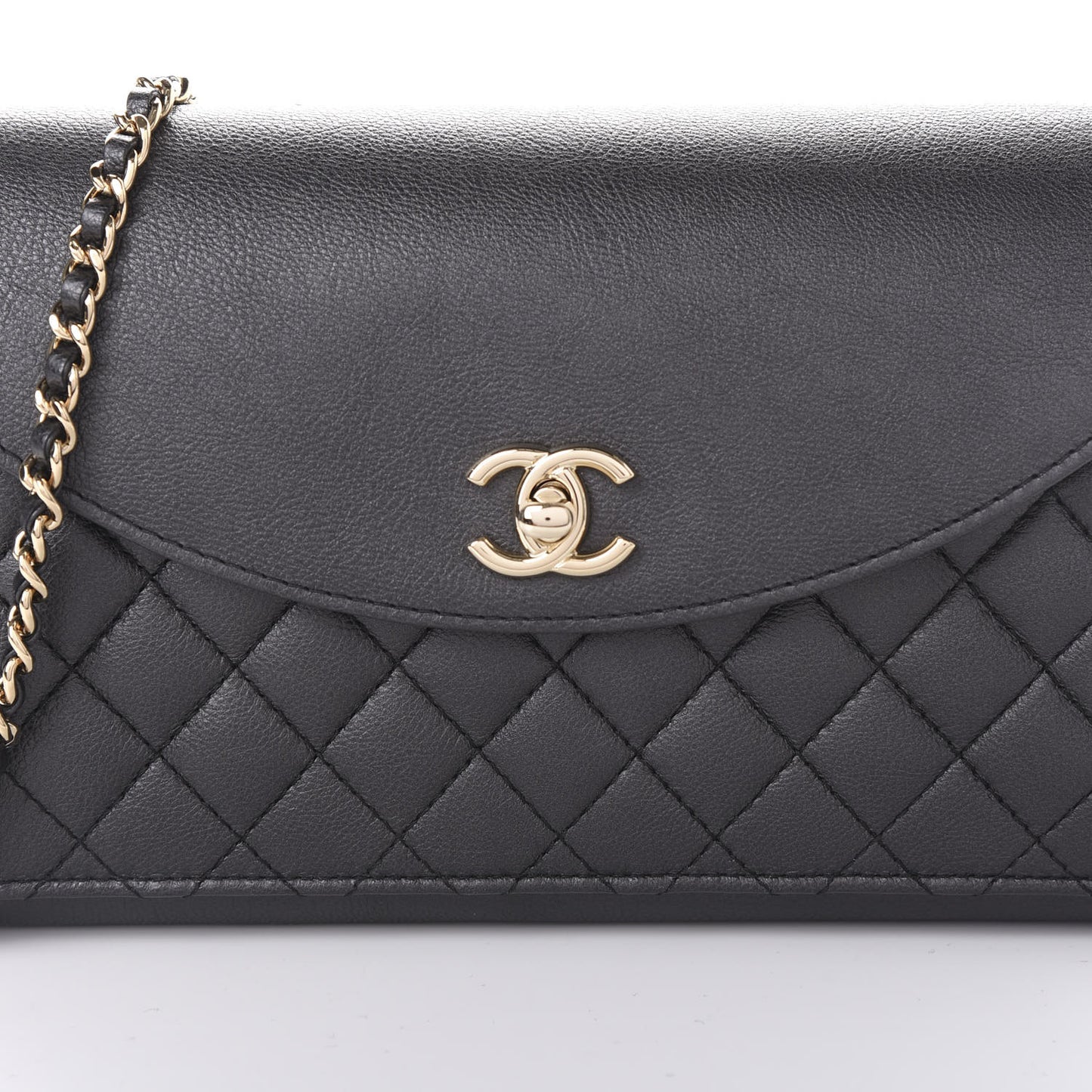 Calfskin Quilted Smart Pocket Flap Bag Dark Gray