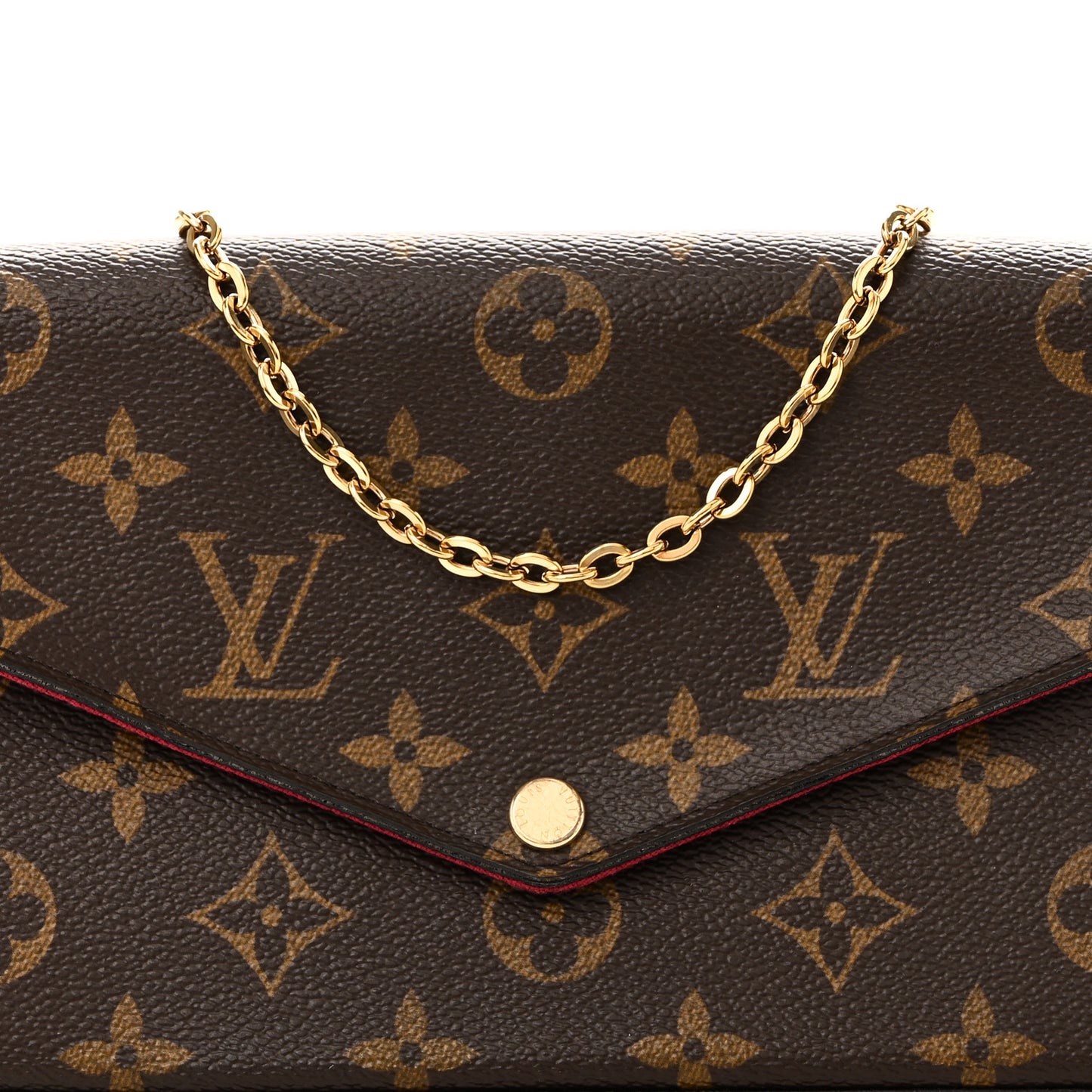 Monogram Pochette Felicie Chain Wallet Fuchsia