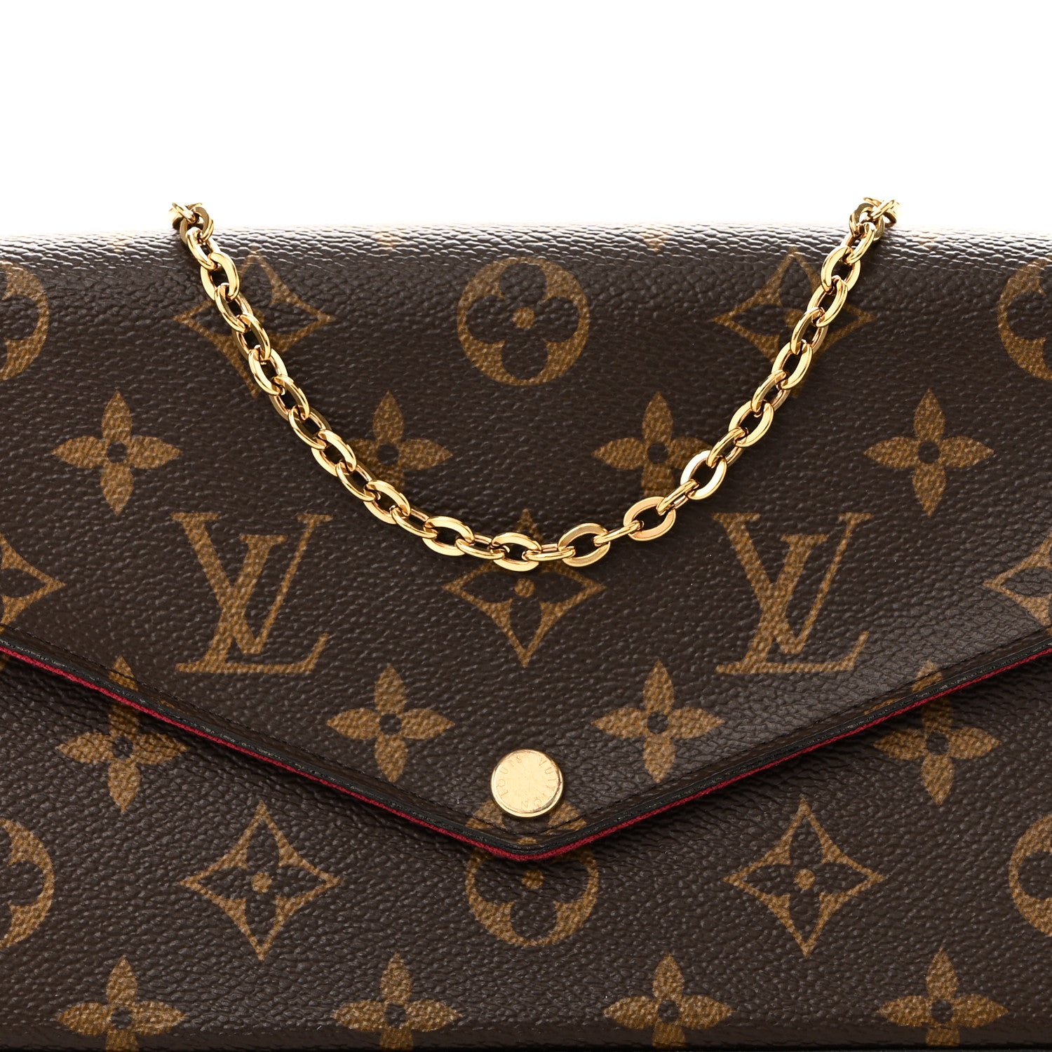Louis Vuitton Monogram Pochette Felicie Chain Wallet Fuchsia 8 of 11