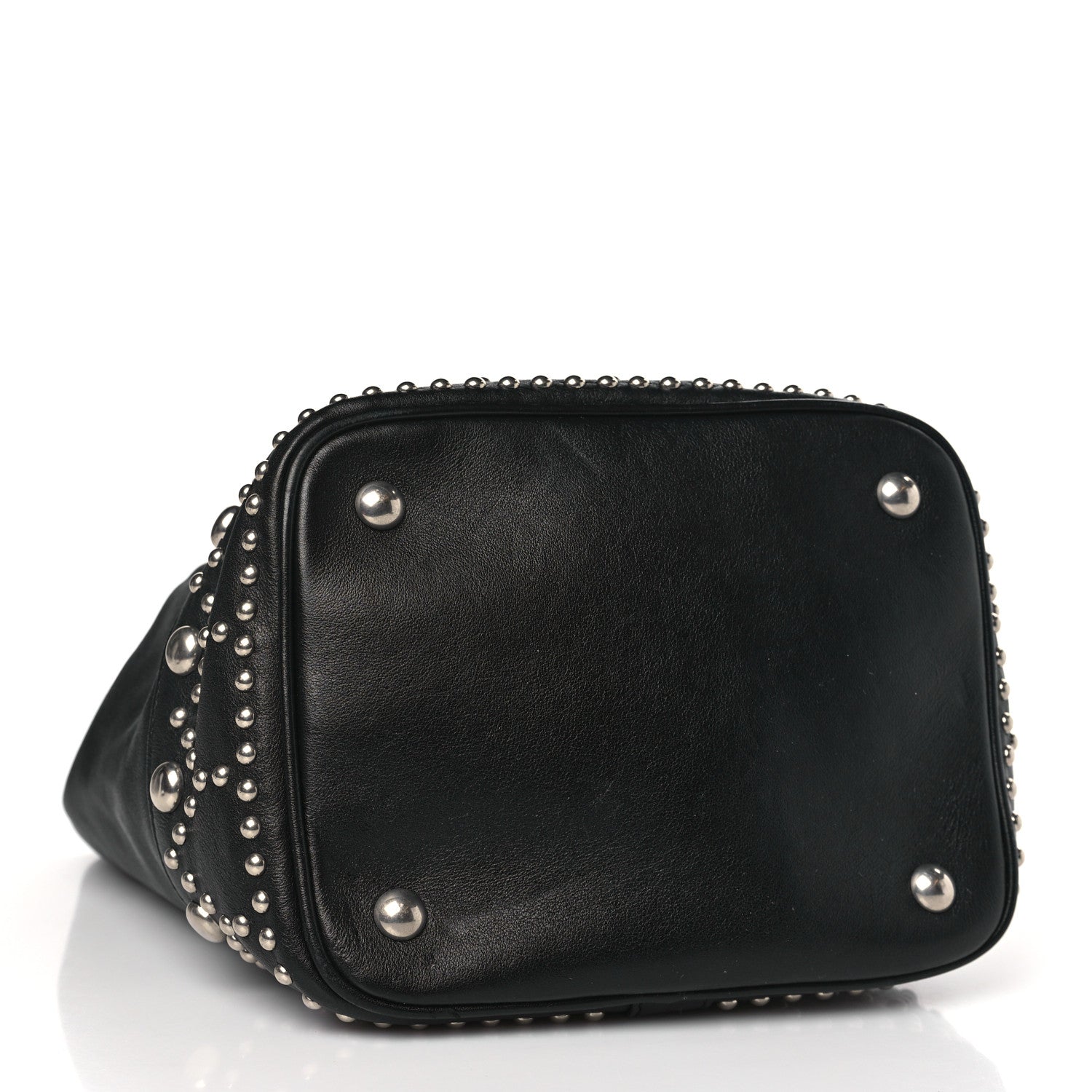 Saint Laurent Calfskin Small Y Studs Bucket Bag Black 4 of 8