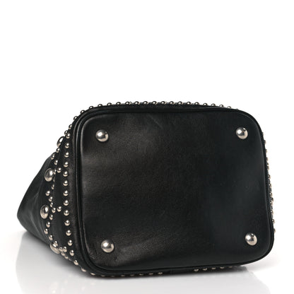 Saint Laurent Calfskin Small Y Studs Bucket Bag Black 4 of 8