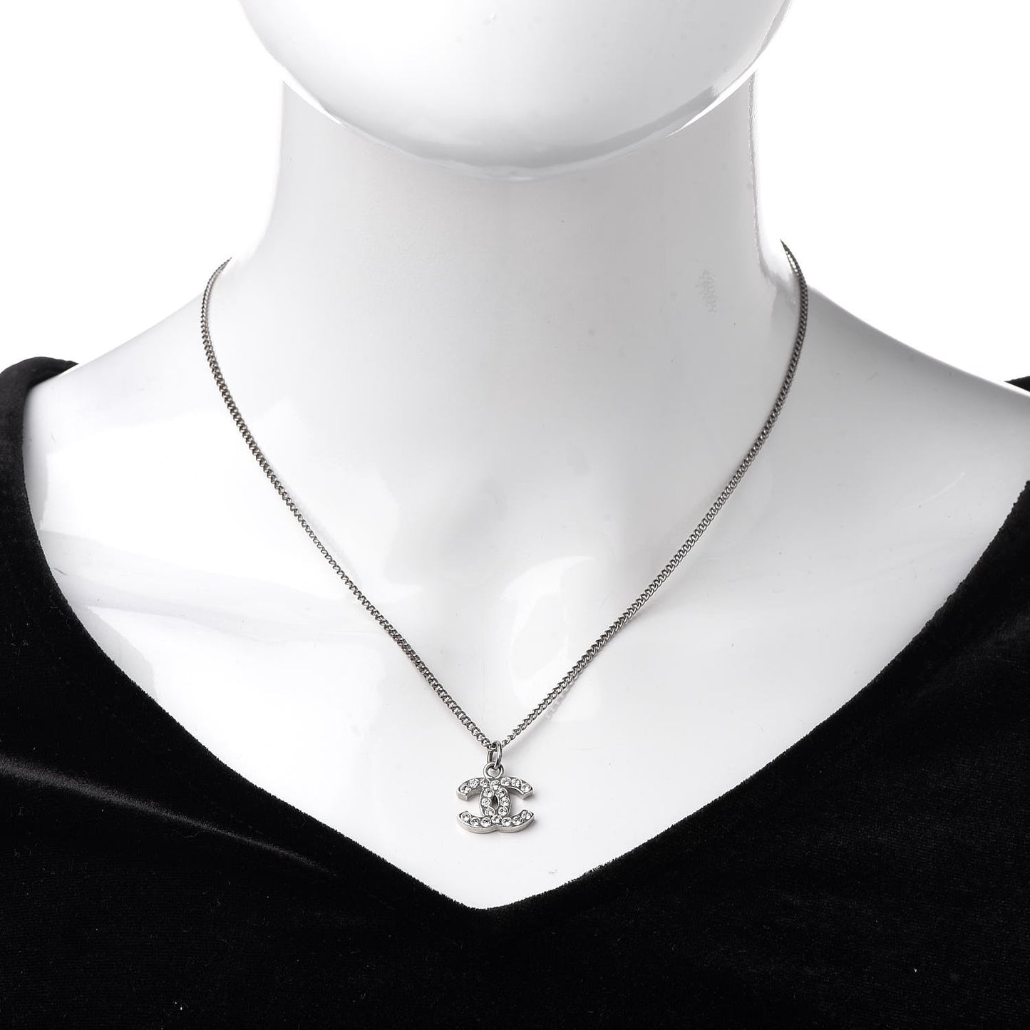 Crystal Timeless CC Necklace Silver