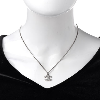 Chanel Crystal Timeless CC Necklace Silver 2 of 4