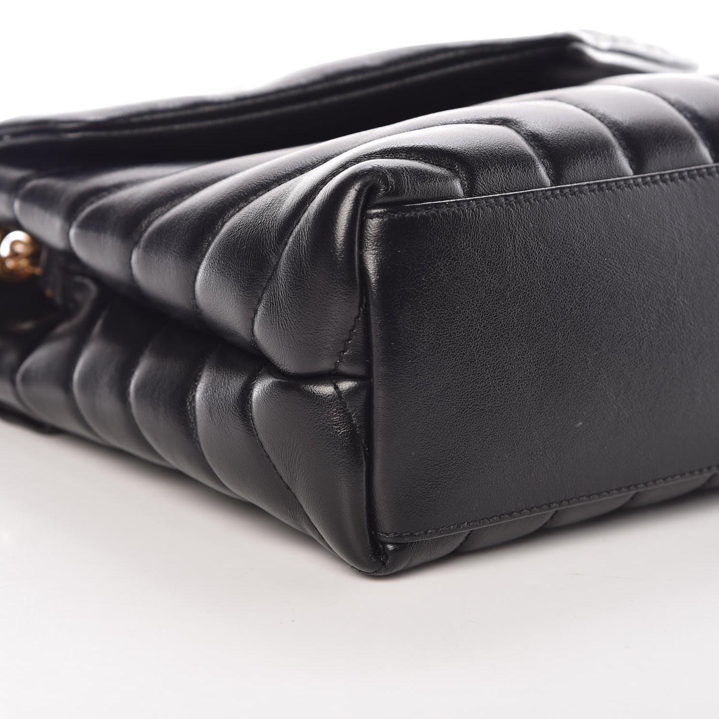 Calfskin Y Quilted Monogram Small Loulou Chain Satchel Black