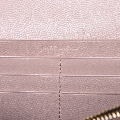 Saint Laurent Grain De Poudre Matelasse Chevron Monogram Flap Wallet Pale Pink 8 of 10