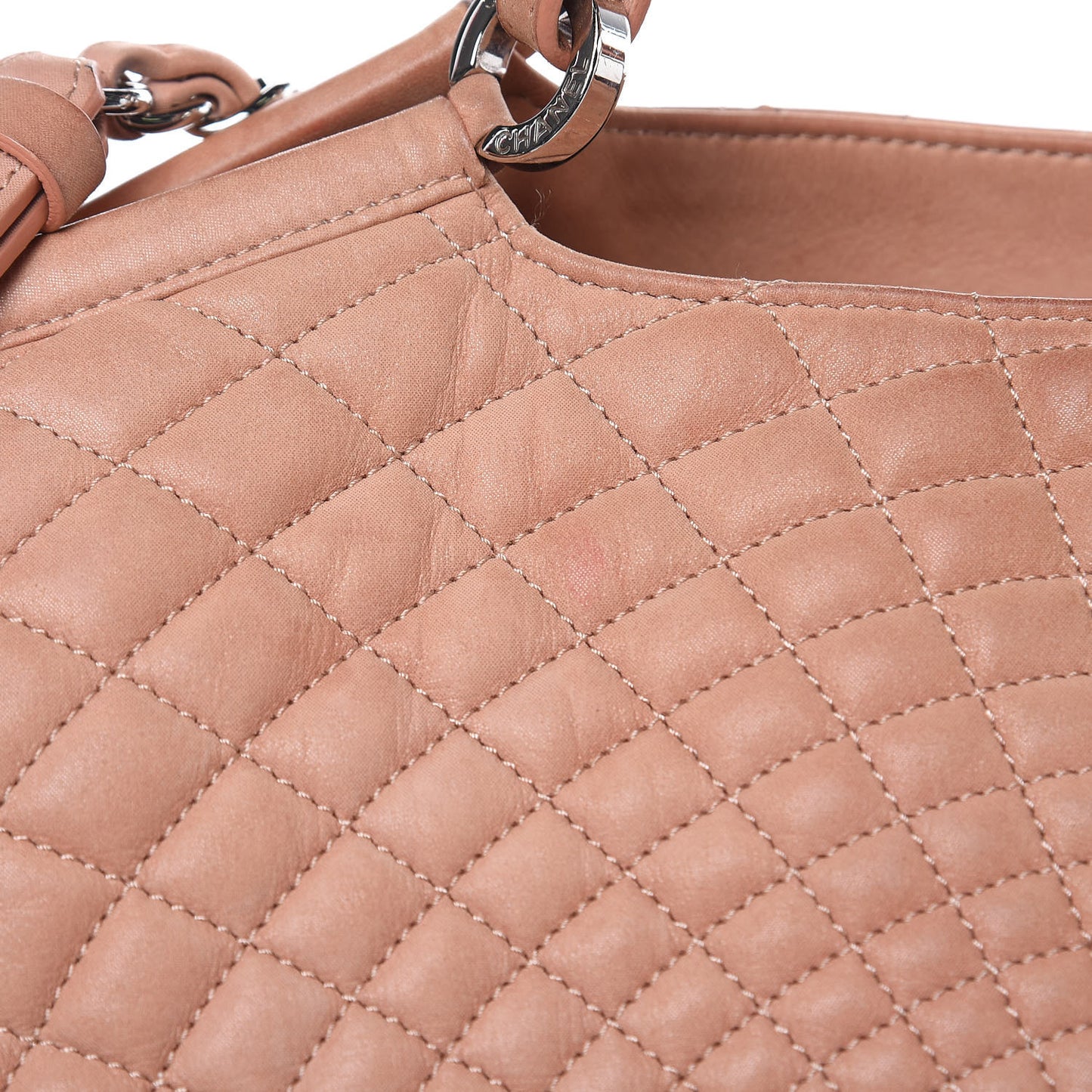 Iridescent Calfskin Large Sea Hit Tote Pink