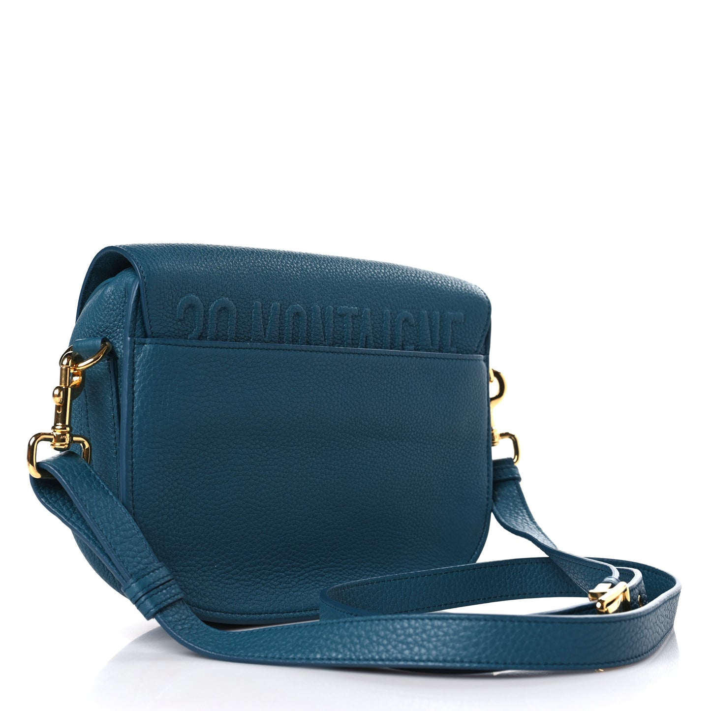 Grained Calfskin Medium Bobby Flap Steel Blue