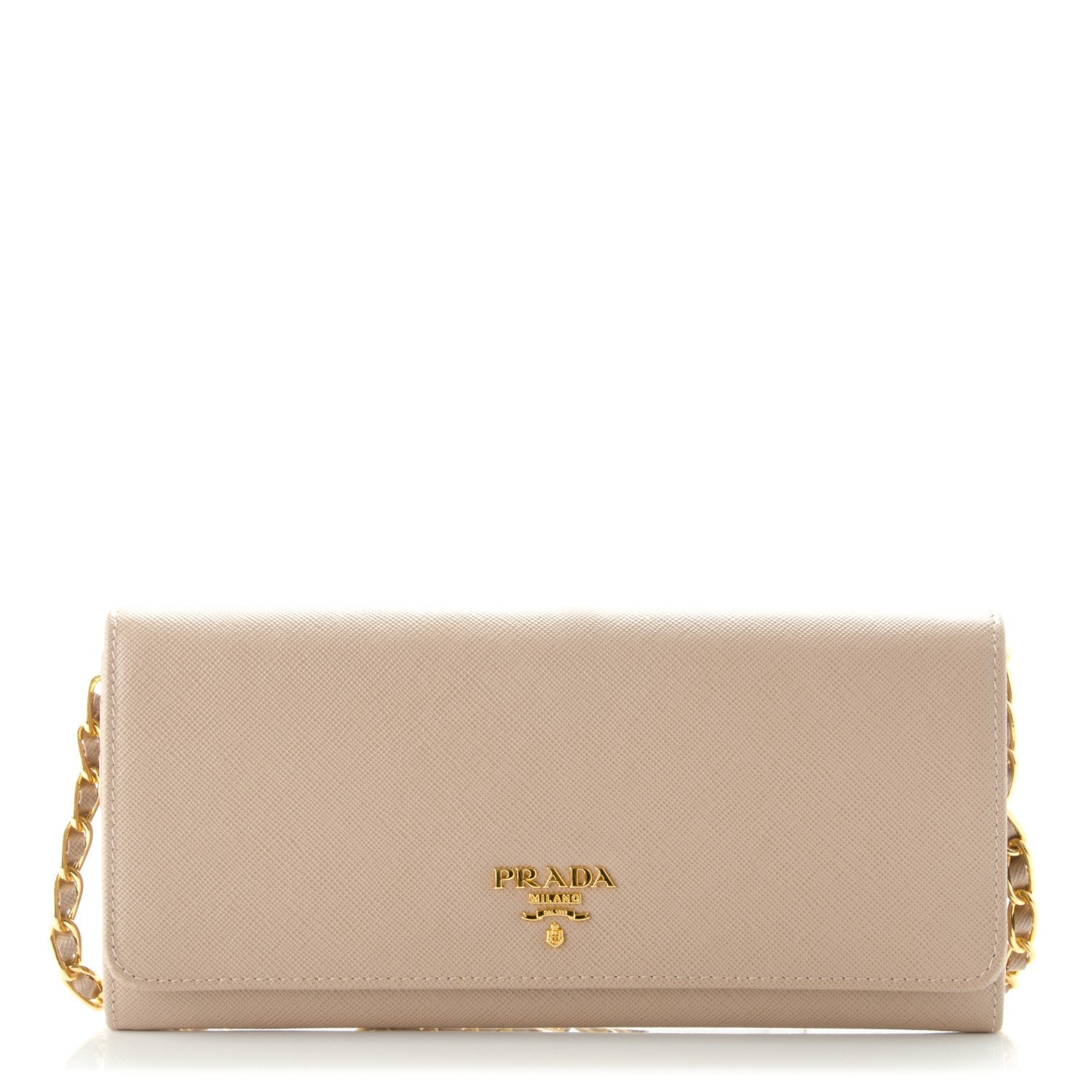 Prada Saffiano Metal Oro Chain Wallet Cammeo 1 of 8