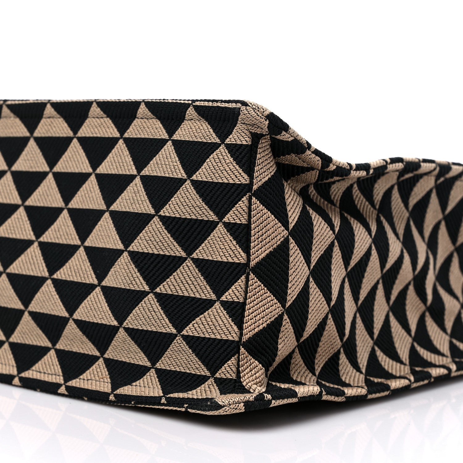 Prada Jacquard Saffiano Triangolo Symbole Embroidered Large Tote Black Corda 9 of 11