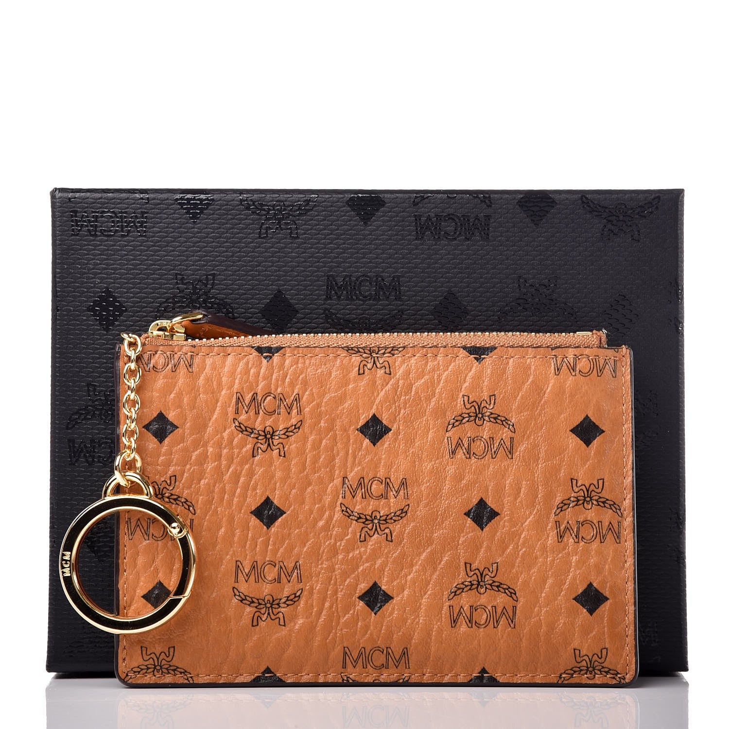 MCM Visetos Key Pouch Cognac 7 of 7