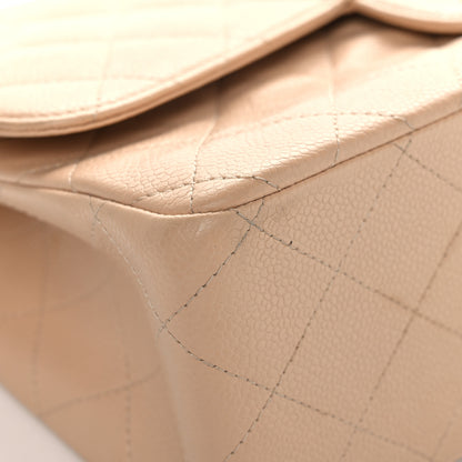 Chanel Caviar Quilted Jumbo Double Flap Beige 9 of 19
