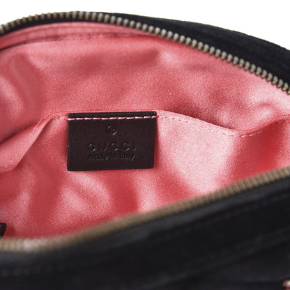 Gucci Velvet Matelasse Crystal Star GG Marmont Belt Bag 95 38 Black 7 of 11