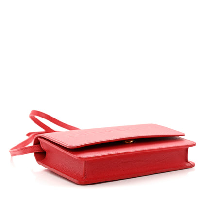 Burberry Smooth Calfskin Logo Embossed Hampshire Crossbody Red 4 of 10