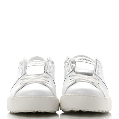 Valentino Garavani Calfskin Rockstud Open Sneakers 36.5 White Silver 2 of 8