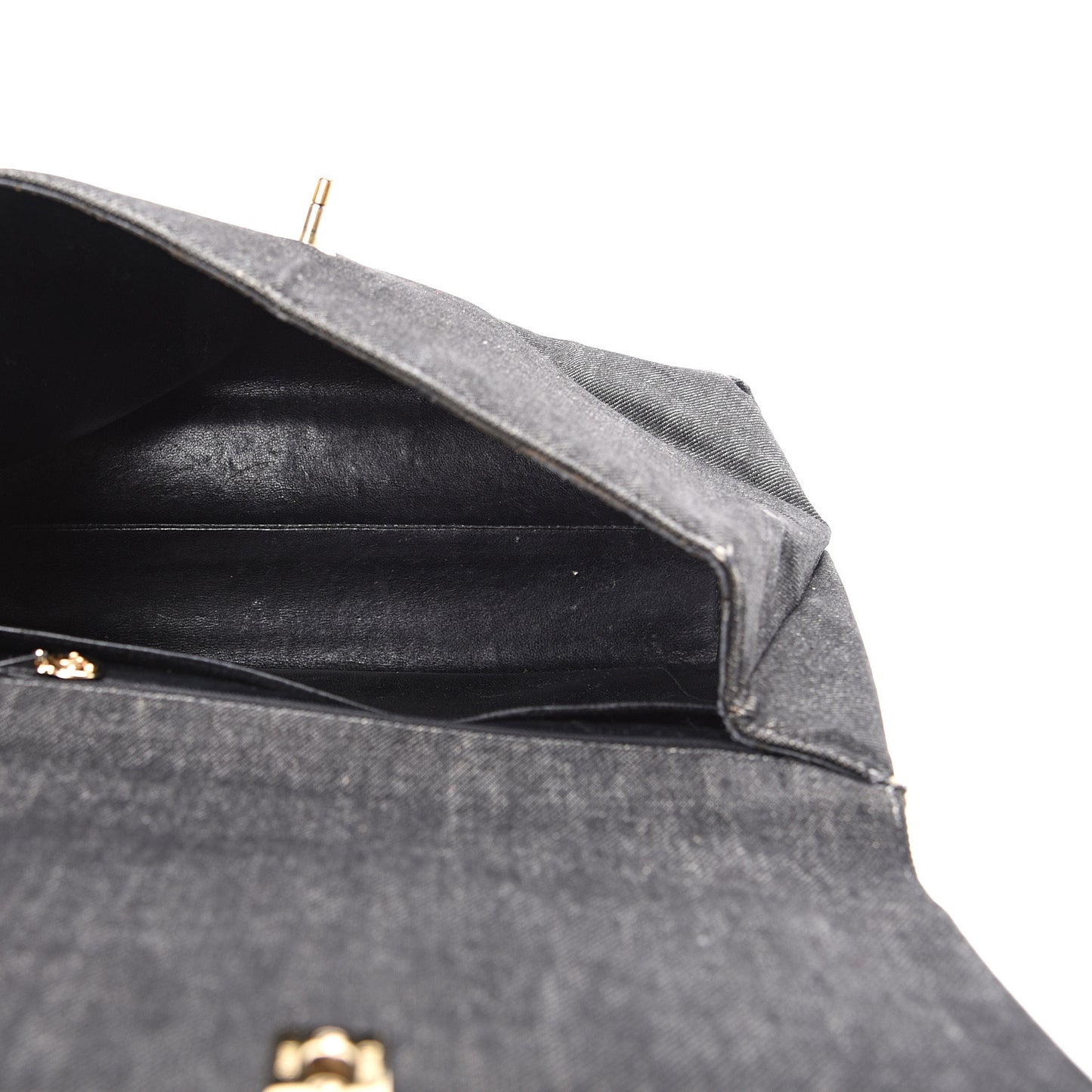Denim Jumbo Kelly Flap Black