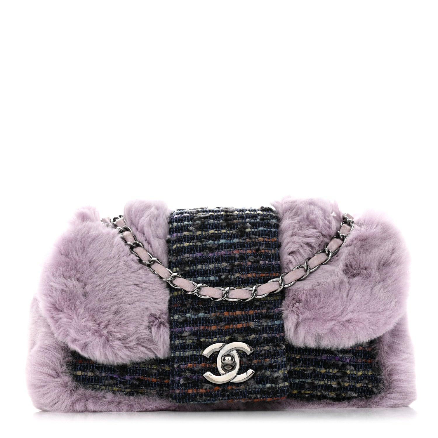 Chanel Rabbit Fur Tweed Small Fantasy Flap Lilac 1 of 10