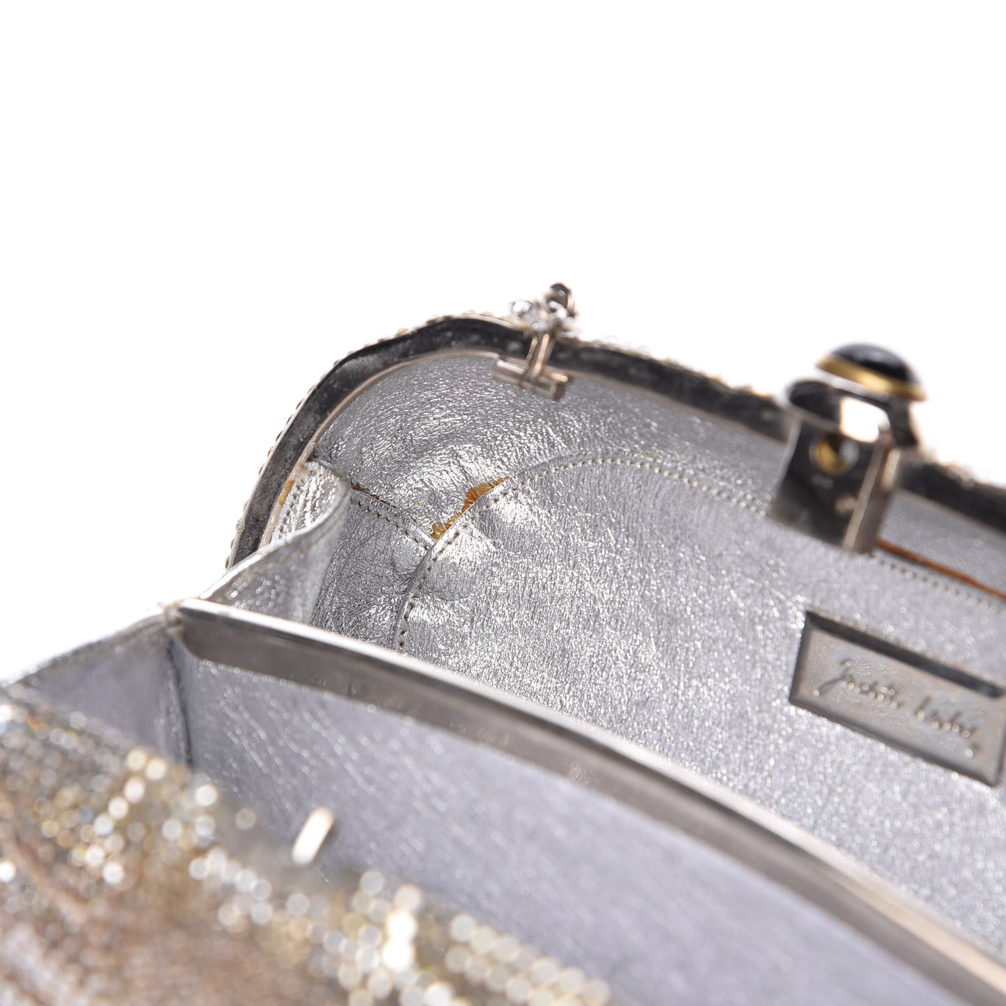 Swarovski Crystal Minaudiere Clutch Silver