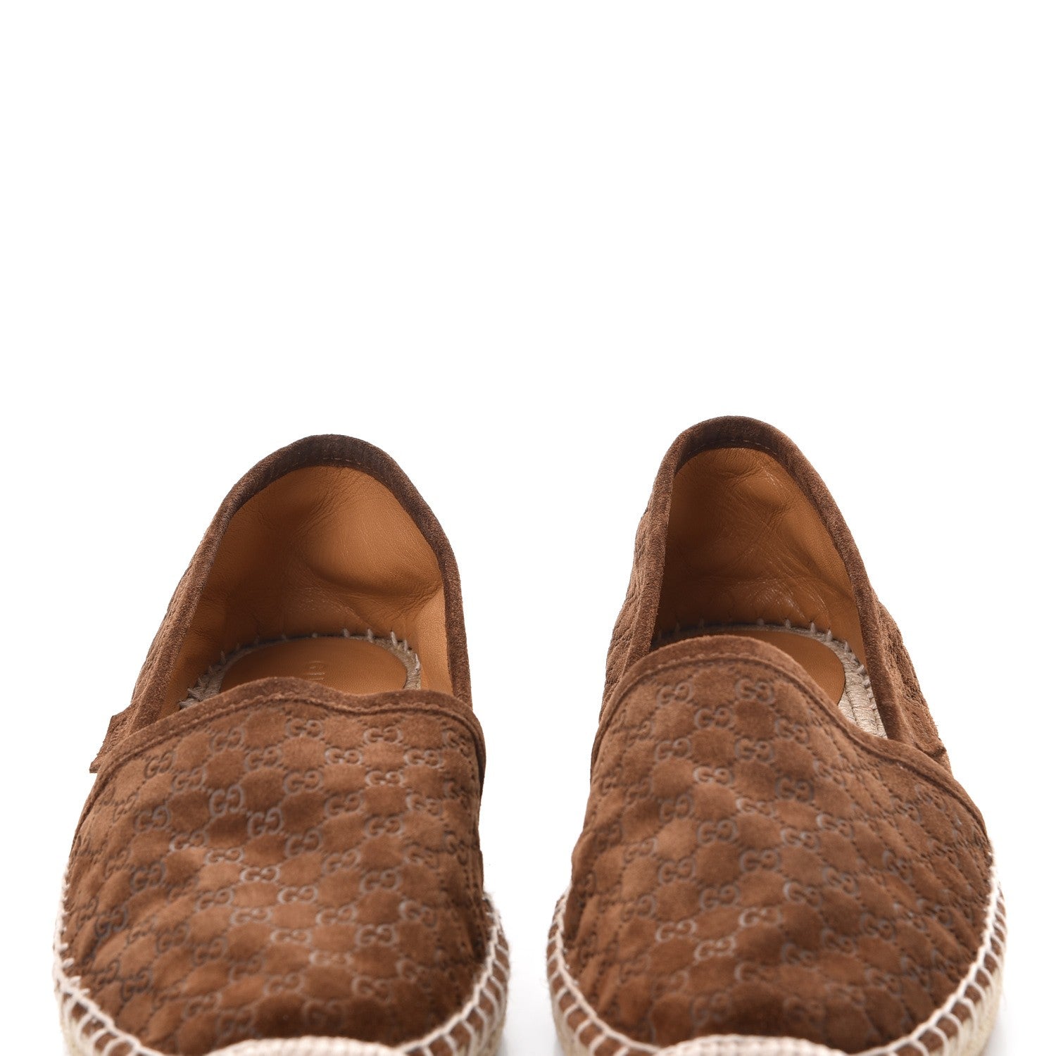 Gucci Suede Guccissima Pilar Espadrille Flats 38 Nut Brown 9 of 10